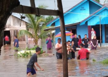 Banjir Kabupaten Halmahera Selatan Bikin Infrastruktur Rusak