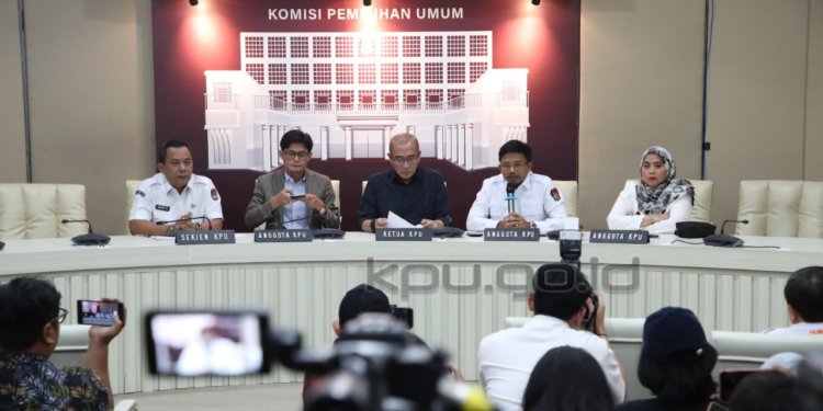 KPU Tetapkan Pendaftaran Bakal Capres dan Cawapres 19-25 Oktober 2023
