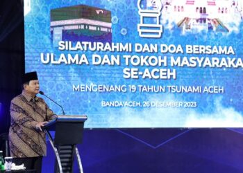 Silaturahmi Ulama dan Tokoh Masyarakat, Prabowo Ungkap Punya Hubungan Emosional dengan Rakyat Aceh