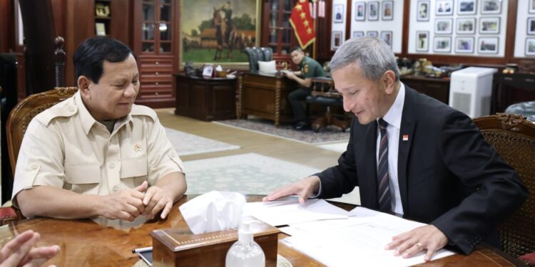 Sambangi Prabowo Subianto, Menlu Singapura Bahas Kerjasama Pertahanan dan Maritim