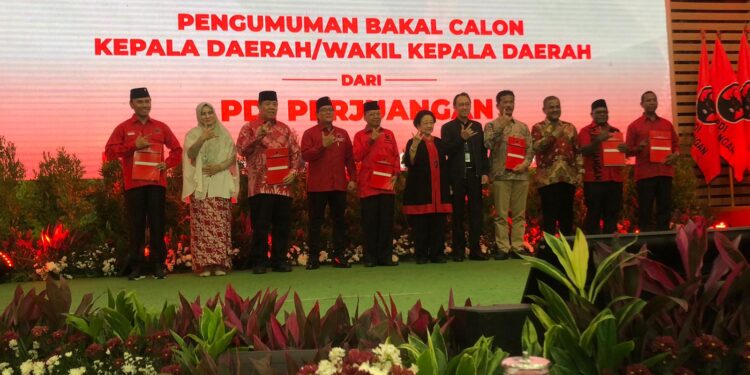 PDI Perjuangan Umumkan 169 Bakal Calon Kepala Daerah di Pilkada 2024