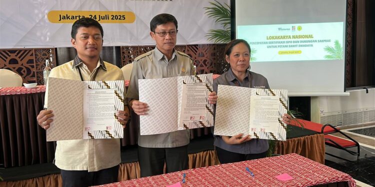 Solidaridad Indonesia bersama Kementerian Pertanian dan Badan Pengelola Dana Perkebunan (BPDP) meneken kerja sama percepatan sertifikasi ISPO