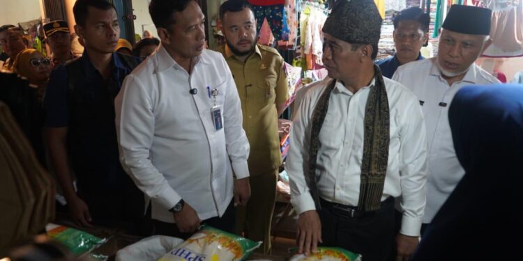 Dirut Bulog Dampingi Mentan Tinjau Ketersediaan Beras SPHP di Pasar Lubuk Buaya, Padang