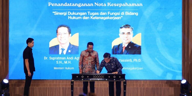 Kemnaker-Kemenkum Sepakat Perkuat Bidang Hukum dan Ketenagakerjaan