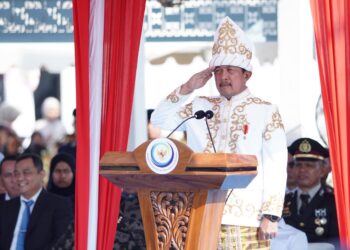 Menteri KP Upacara HUT RI Bareng Nelayan di Kampung Nelayan Merah Putih Sorue Jaya