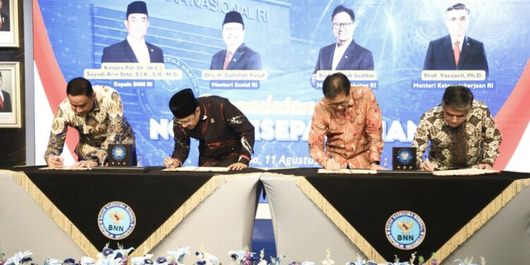 BNN, Kemensos, Kemenkes dan Kemenaker Perkuat Penanganan Korban Napza Secara Terpadu